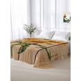thumbnail image 5 of Sunflower Queen Size Flat Sheet, Wrinkleproof & Fadeproof Cooling Flat Bed Sheet Only, Vintage Summer Botanical Wooden Farmhouse Breathable Soft Bedding Top Sheets 90 x 102 Inches, 5 of 8