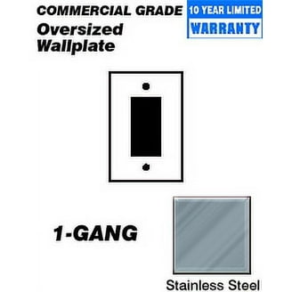Leviton Decora Device Wall Plate, Number Of Gangs: 2 Stainless Steel, Not Applicable Finish, Silver 84409-G40