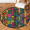 Multicolour 2, variant on CURLYOOT Round Rug 3ft Floral Area Rug, Washable Circle Mat Non Slip Floor Carpet Mat, Spring Summer Soft Indoor Rugs for Entryway Living Room Dining Room Bedroom