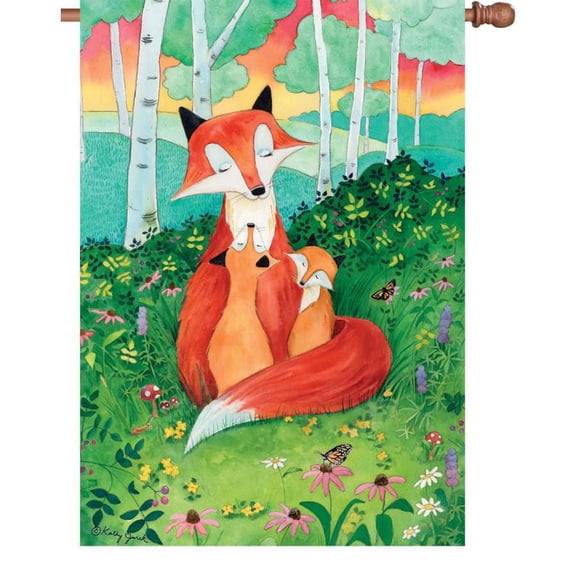 Premier House Size Flag - Fox Family
