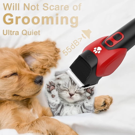 Electric Pet Grooming Clippers Rechargeable Low Noise Professional Trimmer Kit for Dogs Cats