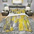 thumbnail image 2 of Designart 'Grey and Yellow Abstract Pattern' Modern & Contemporary Bedding Set - Duvet Cover & Shams, 2 of 4