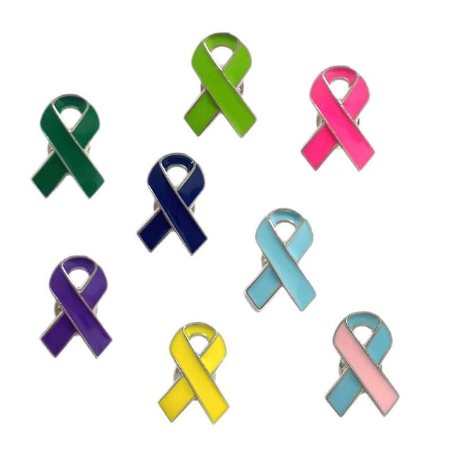 Set de broches Awareness Ribbon, broche de solapa esmaltado en 8 colores