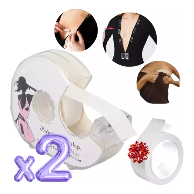 Cinta Doble Cara Ropa Con Dispensador Adherible + Repuesto F