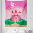 thumbnail image 1 of Magic Tapestry, Fantasy Tale Pixie in Sky Fictional Dream Kingdom Unworldly Nature Illustration, Fabric Wall Hanging Decor for Bedroom Living Room Dorm, 5 Sizes, Green Pink, by Ambesonne, 1 of 1