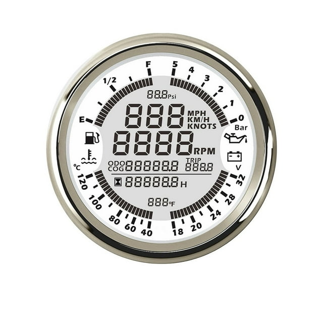Waterproof 6 In 1 Multi-function Gauges GPS Speedometer Tachometer 12V 24V Fuel Level Water Temp Oil Pressure ,Universal Compatibility
