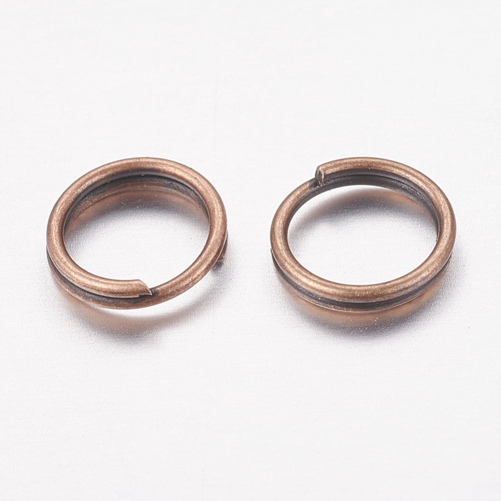 Iron Split Rings Double Loops Jump Rings Cadmium Free Nickel Free Lead Free Red Copper 6x1.4mm 5.3mm inner diameter 9500pcs/1000g