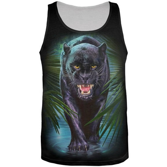 Black Panther All Over Adult Tank Top - 3X-Large