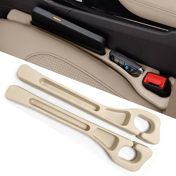 Car Seat Gap Filler Organizer of 2 - No Drop Seat Guard, Universal Car Seat Gap Filler, Durable Non-Slip Material, Easy 10-Second Install for Cars, Trucks & SUV (Black)