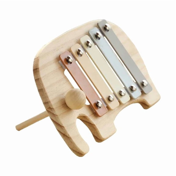 Wood 5 Tones Multicolor Xylophone with Elephant Designs 5 Note Xylophone Musical Toy Perception Percussion Instrument