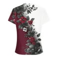 thumbnail image 4 of HAPIMO Women' Plus Size Elegant Pleated Blouses Crew Neck Tees Flowy Fashion Clothes Flower Print Tops Summer Tops for Women Casual Loose Dressy Tunic Multicolor L, 4 of 6