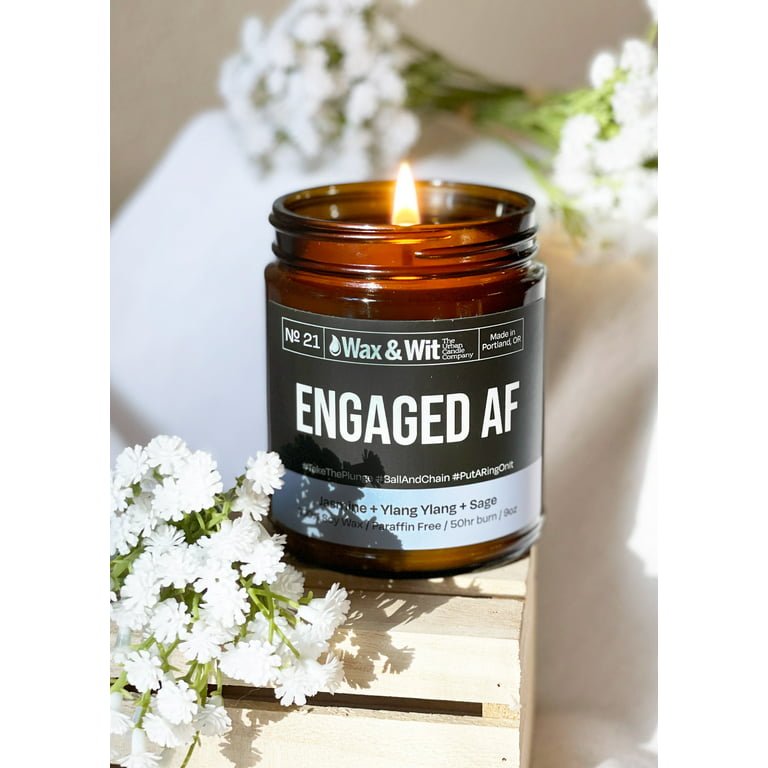 Wax & Wit Engagement Gift for Couples, Cute Bridal Shower Gifts for Bride,  Engaged Bride to be Gifts for Her, Newly Engaged Wedding Gifts - 9oz Jar  Candle 