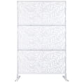 thumbnail image 3 of Gzxs Metal Privacy Screen with Stand, 76"H x 48"W Outdoor Freestanding Privacy Screen & Panels, Outdoor Privacy Screen for Deck Patio Balcony (White, 1 Pack), 3 of 8