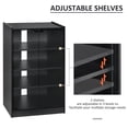 thumbnail image 4 of Newboti Furniture 5-Tier Media Stand Cabinet with 3-Level Adjustable Shelves, Tempered Glass Doors, and Cable Management, Distressed Black BN.3139, 4 of 9