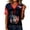 Black#006, variant on Women's USA Graphic V-Neck Short Sleeve T-Shirt with Red Blue Striped Raglan Sleeves for Casual Wear