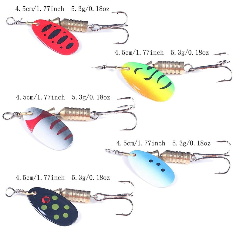 Trout Lures Spinner Baits Fishing Lures Kit for Bass Trout Spinners Lure  with Tackle Box Spinnerbait for Freshwater Saltwater,10pcs