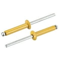 thumbnail image 1 of Unique Bargains Rivets Plats à Tête Ronde en Aluminium 4mm x 20mm, Ton Doré, Lot de 200, 1 of 5