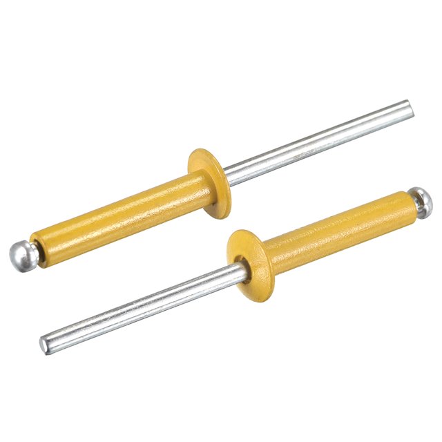 Unique Bargains Rivets Plats à Tête Ronde en Aluminium 4mm x 20mm, Ton Doré, Lot de 200