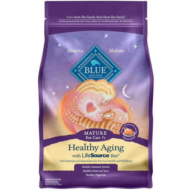 Blue Buffalo Healthy Aging Natural Mature Dry Cat Food, Chicken & Brown
