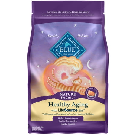Blue Buffalo Healthy Blue Buffalo Healthy Aging Natural Mature Dry Cat Food, Chicken & Brown Rice, 5-lb ()
