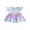 Blue, variant on BemeyourBBs Newborn Baby Girls Easter Outfits Easter Bunny Romper Dress Rabbit Embroidered Plaid Bows Smocked Flying Sleeve Newborn Bodysuit Spring Summer Clothes