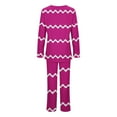 thumbnail image 5 of CLOISE Pjs Sets for Women Two-Piece Soft Long Sleeve Sleepwear Tops and Casual Lounge Pants Pajama Sets Cozy Striped Graphic Cute Pjs, 5 of 6
