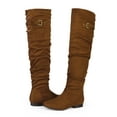 thumbnail image 2 of Dream Pairs Women's Fashion Casual Over The Knee Pull On Slouchy Boots COLBY TAN Size 8.5, 2 of 4