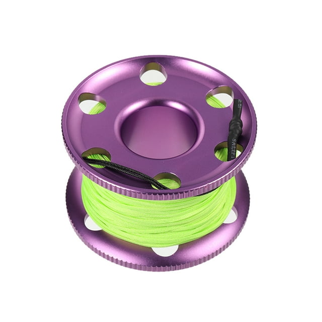 Sonducket Carrete de seguridad de cuerda de alta densidad, carrete ligero para buceo en cueva con gancho a presión, equipo de suministros para deportes Deportes acuáticos Púrpura Sonducket OD030915-02B