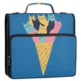 thumbnail image 5 of FORMRS Zipper Binder with Shoulder Strap 2-inch Ring 500 Sheet Capacity File Bag, Colorful Ice Cream Cat, 5 of 5