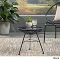 thumbnail image 4 of Noble House Nusa Outdoor Tempered Glass Top Faux Rattan Side Table in Black, 4 of 10
