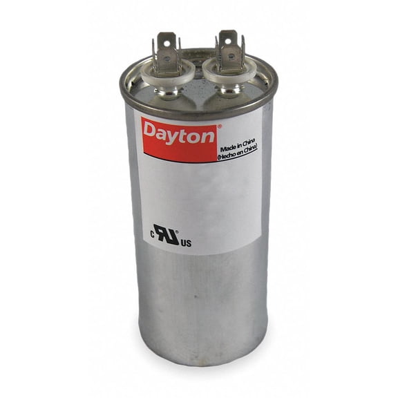 Dayton Round Motor Run Capacitor,10 Microfarad Rating,370VAC Voltage - 2MEC3