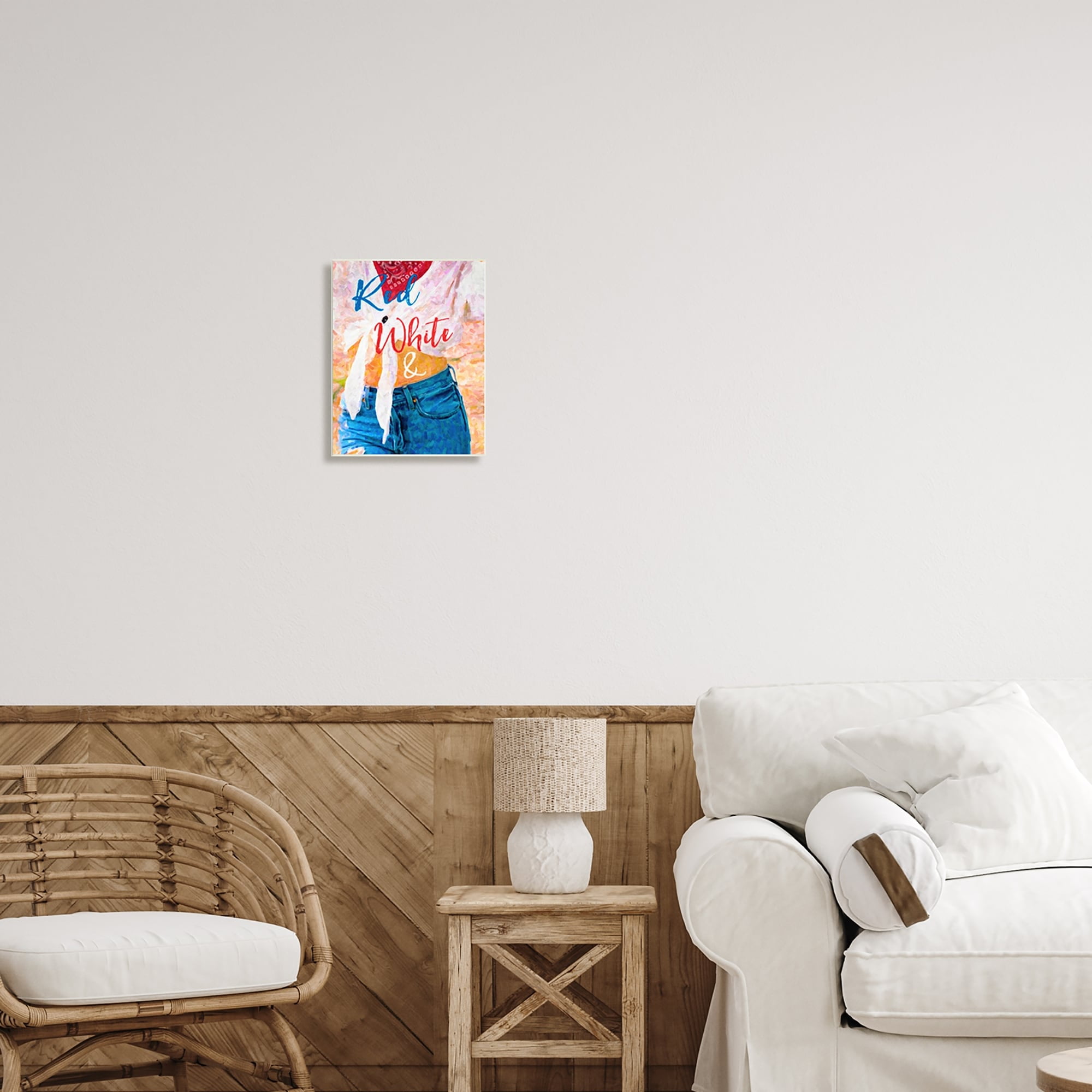 Stupell Industries Red White & Blue Patriotic American Celebration Graphic Art Unframed Art Print Wall Art, Design by Graffitee Studios
