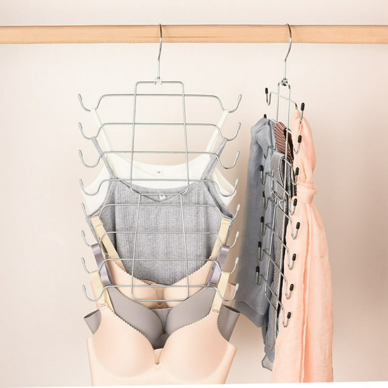 TRIANU 2 Pack Multi-Layer Hangers, Metal Underwear Hanger Bra