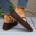 thumbnail image 6 of ZACPNCV Womens Plus Size Low Heel Flats Round Toe Bow Breathable Elastic Strap Comfort Shoes, 6 of 9