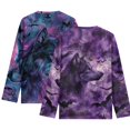 thumbnail image 2 of FUIALDOLG Purple Wolf Bats Boys Long Sleeve Shirts 2 Pack Soft Loose Tees for Kids 11-12 Years Round Neck Pullover Tops Winter Layering, 2 of 6