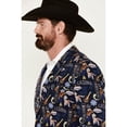 thumbnail image 2 of Rock & Roll Denim Men's And Demin Casino Conversation Print Modern Fit Sportcoat Navy 38 REG  US, 2 of 4