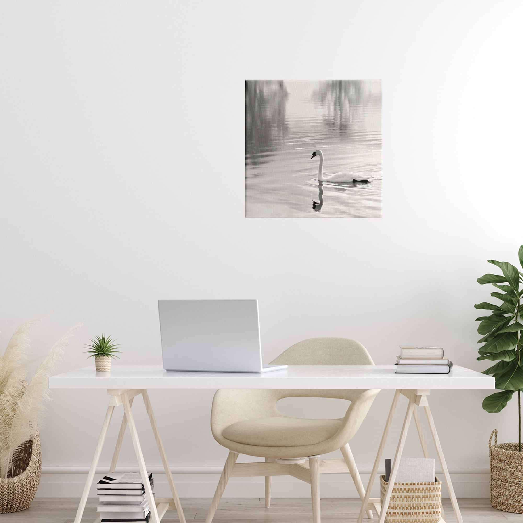 Stupell Industries Morning Sunlit Swan Canvas Wall Art, design by Nicholas Bell