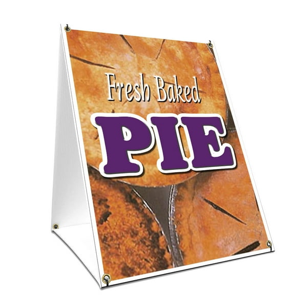 A-frame Sidewalk Fresh Baked Pie Sign With Graphics On Each Side | 18" X 24" Print Size