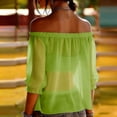 thumbnail image 6 of Bovxnpu Womens Off the Shoulder Tops Off Shoulder Blouse Chiffon Casual Fashion Trendy Tops Summer Tops, 6 of 9