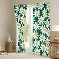 thumbnail image 3 of Feelyou Green Groovy Flower Curtains Pack of 2 (42x84 Each) for Girls, Rustic Daisy Floral Curtains Blackout, Vibrant Plant Bedroom Curtains, Black Out Curtains Decor, 3 of 6