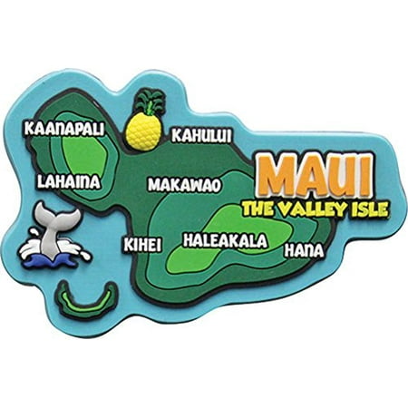 

Hawaii Rubber Magnet Maui Map 3 W x 2 H x D