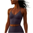 thumbnail image 2 of RKSTN Women's Halter Open Back Gym Yoga Tank Tops Oversized V Neck Moisture Wicking Quickly Dry Fitness Athletic Cmaislove Tank Womens Casual Solid Regular Fits Breathable Running Sport Cami Shirt, 2 of 7