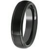 Men's Black Tungsten Grooved Satin Comfort Fit 6MM Wedding Band by Brilliance Fine Jewelry - Mens Ring