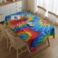 thumbnail image 2 of Colorful Tie Dye Pattern Rectangle Tablecloth 60"x84",Waterproof Polyester Rectangle Table Cloth, Wipeable Spillproof Polyester Tablecloth for Dining, Camping, Indoor and Outdoor, 2 of 5