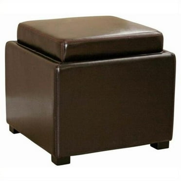 Tate Storage Ottoman in Dark Brown