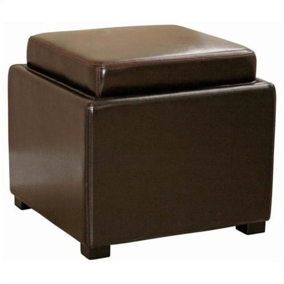 Baxton Studio Dark Brown Tate Storage Ottoman