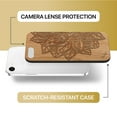 thumbnail image 6 of Case Yard Wooden Case Outside Soft TPU Silicone, Slim Fit Shockproof Wood Protective Phone Cover for Girls Boys Men and Women, Supports Wireless Charging Lotus Flower Design case for iPhone-SE, 6 of 7