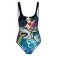thumbnail image 3 of WILLBEST Trajes de Baño E Traje de Baño de Bikini Sin Espalda Con Estampado de Vello En El Pecho de Color Sólido Para Mujer, 3 of 3