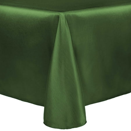 

Ultimate Textile (5 Pack) Reversible Shantung Satin - Majestic 72 x 120-Inch Oval Tablecloth - for Home Dining Tables Moss Green