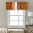 thumbnail image 3 of Burnt Orange White Stripe Kitchen Curtain Valances for Windows Farmhouse Short Curtains, Modern Rustic Vertical Striped Rod Pocket Valance Curtain for Bedroom Cafe Living Room, 3 of 8